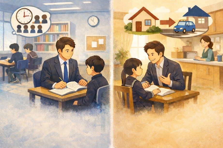 �ʎw���m�Ɖƒ닳�t�̋��E�i�R�����E�w�тƕ�炵�̑��k���j